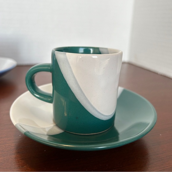 Set of 3 Yably Colourful Funny Face Expresso Cups and Saucers - Picture 12 of 12